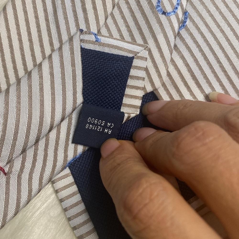 Men’s Tommy Hilfiger Blue Horseshoe Striped Neck Tie - Picture 6 of 7